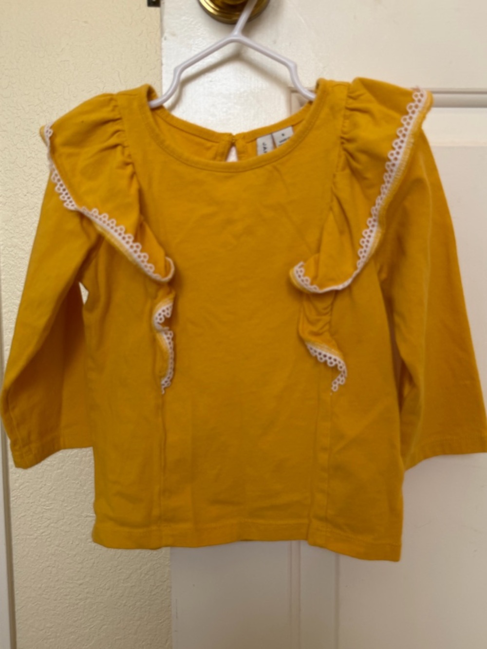 Janie and Jack Mustard Yellow Ruffle Long Sleeve Top
